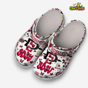 SDSU San Diego State Aztecs NCAA Sport Black Crocs Shoes For Men and Women - Image 1
