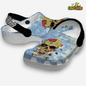 Gunda Skull Crocs - Halloween Blue Clogs Shoes - Image 1