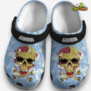 Gunda Skull Crocs - Halloween Blue Clogs Shoes - Image 3