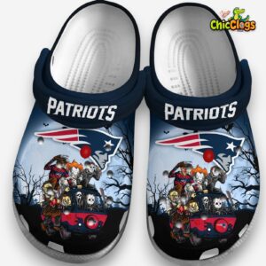 New England Patriots x Horror Character Halloween Crocs - Patriots Bus Design Clogs - Image 1