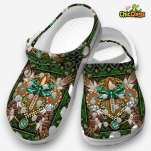 Native American with Dragonfly Clogs - Image 1