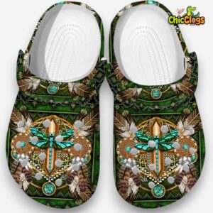 Native American with Dragonfly Clogs - Image 2