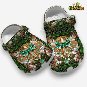 Native American with Dragonfly Clogs - Image 3