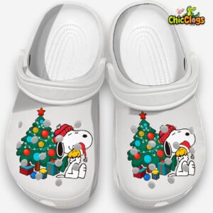 Snoopy Charlie Brown Christmas Crocs - Breathable Unisex Clogs - Image 2