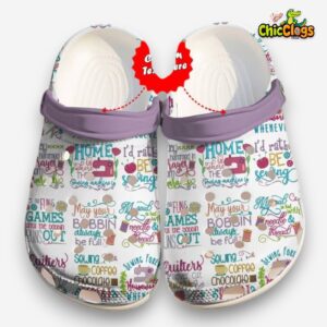 Sewing Sew Coffee Repeat clog Shoes Colorful - Image 1