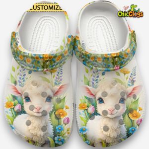 Sheep And Flower Artwork Classic Crocs For Men, Women, Kids - Image 1