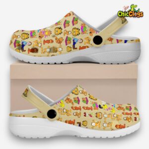 Sleepy Garfield Cartoon Classic Crocs For Men, Women, Kids - Image 1