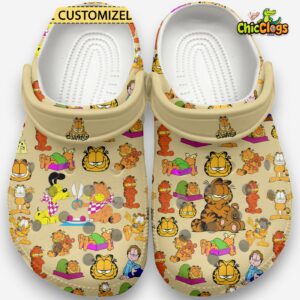 Sleepy Garfield Cartoon Classic Crocs For Men, Women, Kids - Image 2