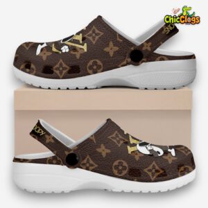 Snoopy Cartoon Louis Vuitton Pattern Classic Crocs For Men, Women, Kids - Image 1