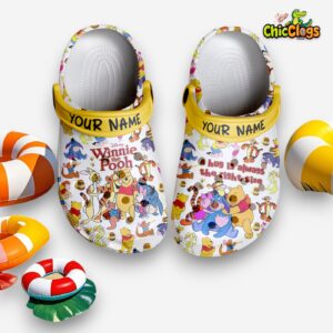 Winnie The Pooh Cartoon Classic Crocs For Men, Women, Kids - Image 1