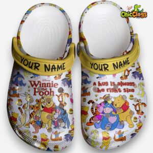 Winnie The Pooh Cartoon Classic Crocs For Men, Women, Kids - Image 2