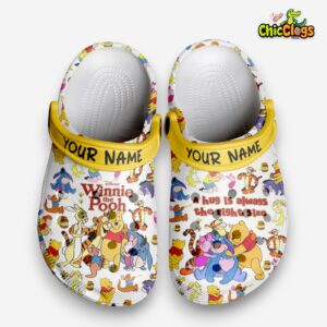 Winnie The Pooh Cartoon Classic Crocs For Men, Women, Kids - Image 5