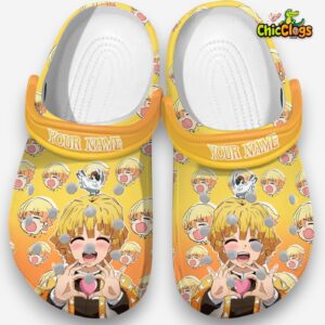 Agatsuma Zenitsu Demon Slayer Anime Classic Crocs For Men, Women, Kids - Image 3