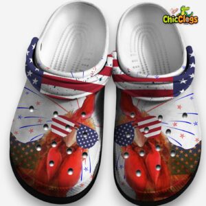 America Chicken Personalized Shoes clogs Gifts For Independence Day - Image 1