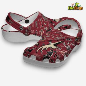 Arizona Coyotes Printed Pattern Crocs Clogs - NHL Team Design Footwear - Image 1