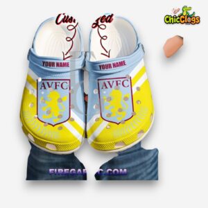Aston Villa FC Printed Design Crocs Clogs - Stylish & Unique Footwear - Image 1