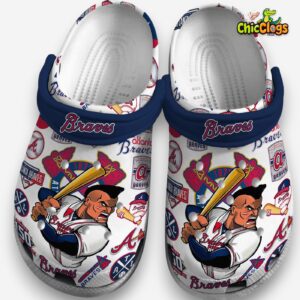 Atlanta Braves MLB Sport Classic Crocs For Men, Women, Kids - Image 3