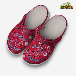 Atlanta Braves Printed Pattern Crocs Clogs - Stylish MLB Footwear - Image 1