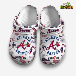 Atlanta Braves Printed Pattern Crocs Clogs - Stylish MLB Footwear - Image 2