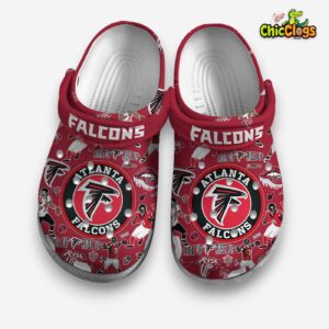 Atlanta Falcons Printed Pattern Crocs Clogs - NFL Design Footwear - Image 2