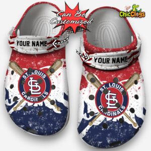 Baseball StL Cardinals Personalized Watercolor New Clog Shoes - Image 1