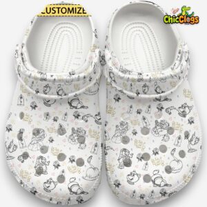 Beauty And The Beast Disney Cartoon Classic Crocs For Men, Women, Kids - Image 1