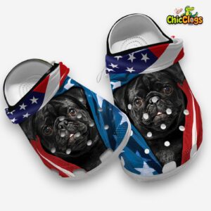 Black Pug Dog Classic Crocs For Men, Women, Kids - Image 2