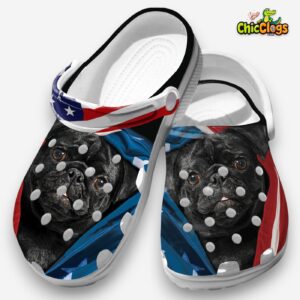 Black Pug Dog Classic Crocs For Men, Women, Kids - Image 4