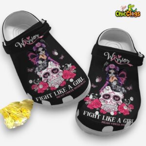 Breast Cancer Awareness Fight Like A Girl Fairy Sugar Classic Clogs Shoes - Image 1
