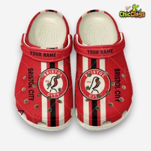 Bristol City Printed Pattern Clogs - Championship Football Theme Crocs - Image 2