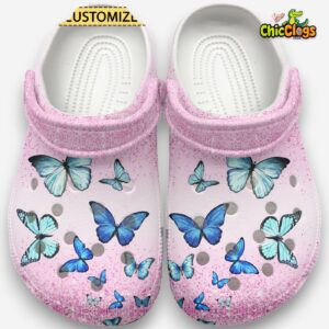 Butterflies Classic Crocs For Men, Women, Kids - Image 1