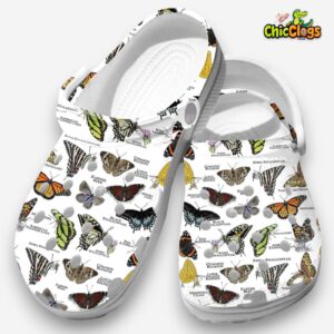 Butterflies Collection Classic Crocs For Men, Women, Kids - Image 4
