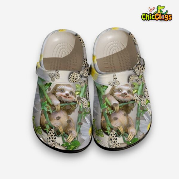 butterfly-sloth-tree-gift-for-loer-rubber-clog-shoes-comfy-footwear-1_i7lag2