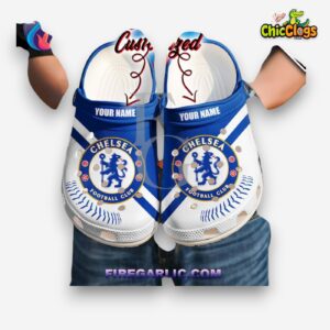 Chelsea FC Printed Clogs - Stylish Patterned Crocs for Fans - Image 1