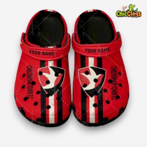 Cheltenham Town F.C. Printed Pattern Crocs Clogs - League One Football Design - Image 1