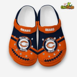 Chicago Bears Polka Dot Clogs - Comfortable Unisex Crocs for NFL Fans - Image 1