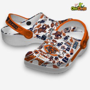 Chicago Bears Printed Pattern Crocs Clogs - NFL Exclusive Design - Image 1