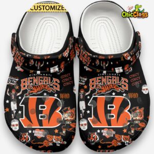 Cincinnati Bengals NFL Sport Classic Crocs For Men, Women, Kids - Image 1