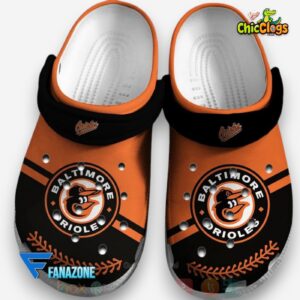 Classic Baltimore Orioles Black Orange Crocs - MLB Printed Design Footwear - Image 1