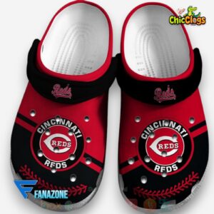 Classic Cincinnati Reds Red Black Crocs - MLB Sport Design Footwear - Image 1