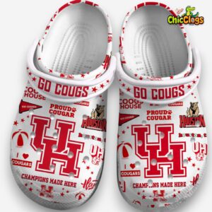 Classic Crocs with Houston Cougars Basketball Design - NCAA Team Footwear - Image 1