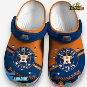 Classic Houston Astros Navy Crocs with MLB Team Logo Design - Image 1