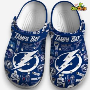 Classic Tampa Bay Lightning Crocs - NHL Hockey Design Shoes - Image 1