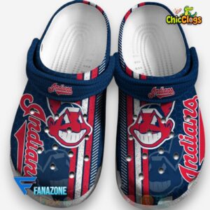 Cleveland Guardians Classic Crocs with MLB Design - Comfortable Sports Footwear - Image 1