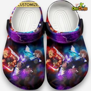 Jujutsu Kaisen Anime Red Blue Purple Gadient Classic Crocs - Image 2
