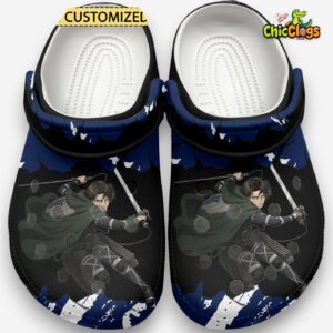 Levi Attack On Titan Anime Crocs For Kids And Adults - Image 2