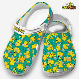 Cute Pikachu Green Crocs - Image 2