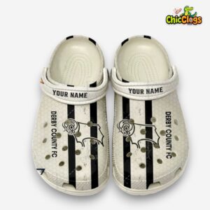 Derby County League One Printed Pattern Crocs Clogs - Stylish Football Footwear - Image 2