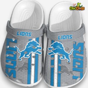 Detroit Lions Classic Crocs with Team Logo - NFL Printed Design Shoes - Image 1