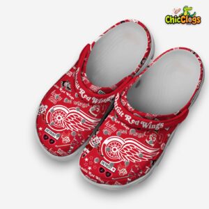 Detroit Red Wings Printed Pattern Clogs - NHL Crocs for Fans - Image 1